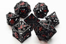 OSDMTL-76 Hollow Dice - Black & Red Polyhedral 7 Die Set