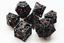 OSDMTL-75 Hollow Dice - Black & Orange Polyhedral 7 Die Set