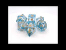 OSDLIQ-02 Sharp Edged Dice Set: Liquid Infused - Azure Fury