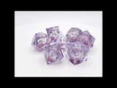 OSDLIQ-01 Sharp-Edged Dice Set: Liquid Infused - Amethyst Fury