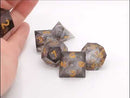 OSDLIQ-04 Sharp Edged Dice Set: Liquid Infused - Obsidian Fury