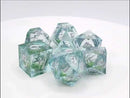 OSDLIQ-03 Sharp Edged Dice Set: Liquid Infused - Emerald Fury