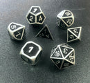 OSDMTL-39 Elven Forged Black w/ Silver Polyhedral 7 Die Set