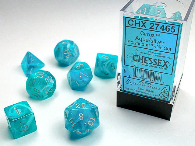 CHX 27465 Cirrus Aqua/Silver Polyhedral 7-Die Set