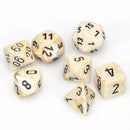 CHX 27402 Ivory/Black Marble 7 Polyhedral Die Set