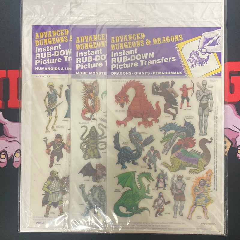 Advanced Dungeons & Dragons: Instant Rub-Down Picture Transfers (3)