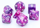 CHX 27457 Violet / White Festive Polyhedral 7 Die Set