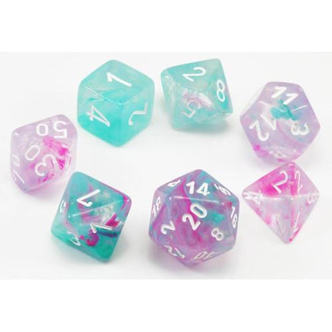CHX 27545 Nebula Wisteria/White Polyhedral 7-Die