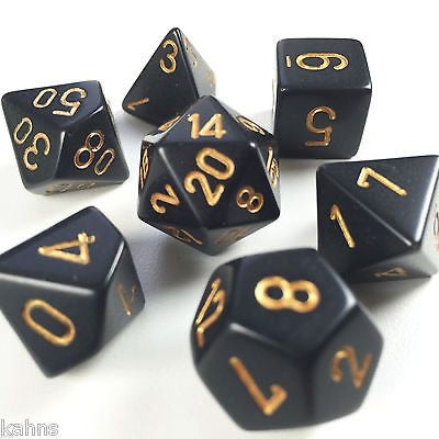 CHX 25428 Black/Gold Opaque 7 Polyhedral Die Set