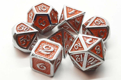 OSDMTL-64 Dragon Scale - Orange Polyhedral 7 Die Set