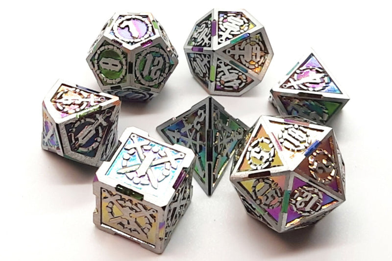 OSDMTL-73 Knights of the Round Table - Spectral w/ Silver Polyhedral 7 Die Set