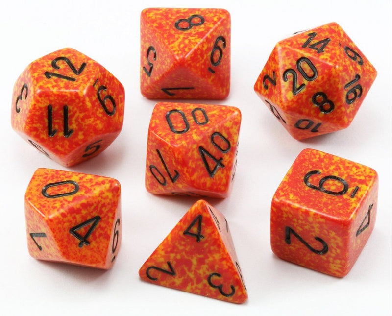 CHX 25303 Fire Speckled Polyhedral 7 Die Set