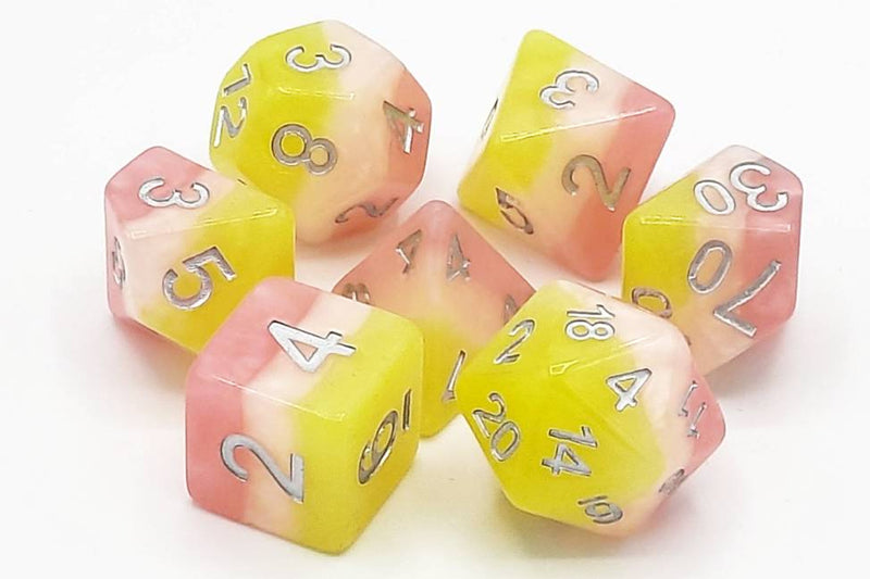 OSDRPG-73A Old School 7 Piece DnD RPG Dice Set: Gradients - Lemonade Stand