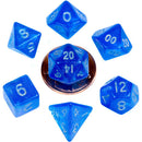 MET4181 MDG Mini Polyhedral Dice Set: Stardust Blue with Silver Numbers