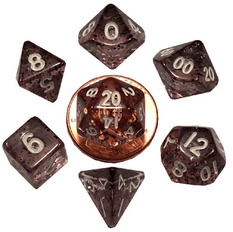 MET4203 MDG Mini Polyhedral Dice Set: Ethereal Black