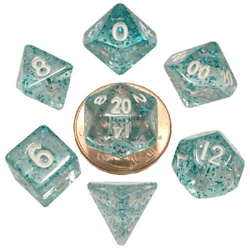 MET4205 MDG Mini Polyhedral Dice Set: Ethereal Green