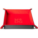 MET531 MDG Velvet Folding Dice Tray with Leather Backing: 10"x10" - Red