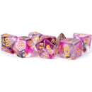 MET705 MDG Resin Poly Dice Set: Unicorn - Blushing Steel