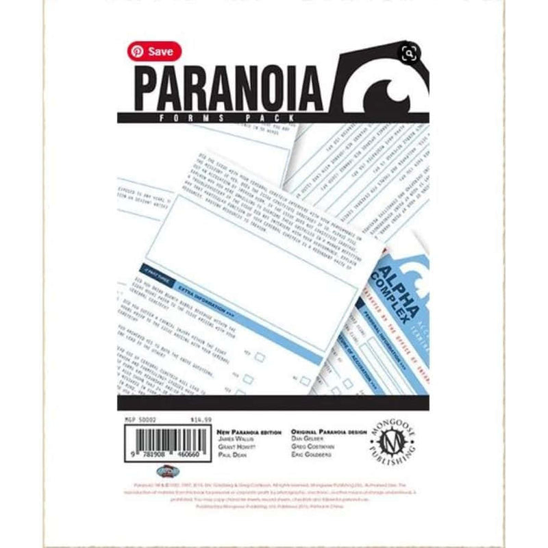 Paranoia RPG: Forms Pack