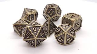 OSDMTL-46 Dwarven Forged Ancient Gold Polyhedral 7 Die Set