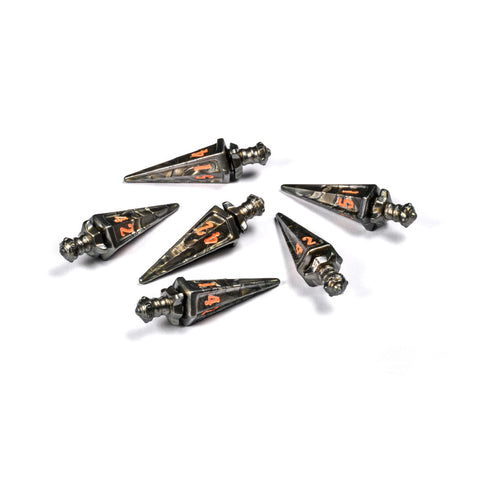 PHD2332 The Warrior 6 D6 Swords - Steel Grey