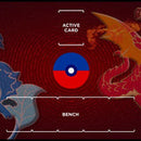 Red and Blue Dragon with Pokemon Compatible Zones - Playmat