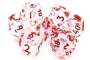 Old School 7 Piece DnD RPG Dice Set: Sharp Edged - Red Ice
