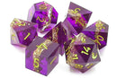 OSDSHP-18 Old School 7 Piece DnD RPG Dice Set: Sharp Edged - Royal Rumble