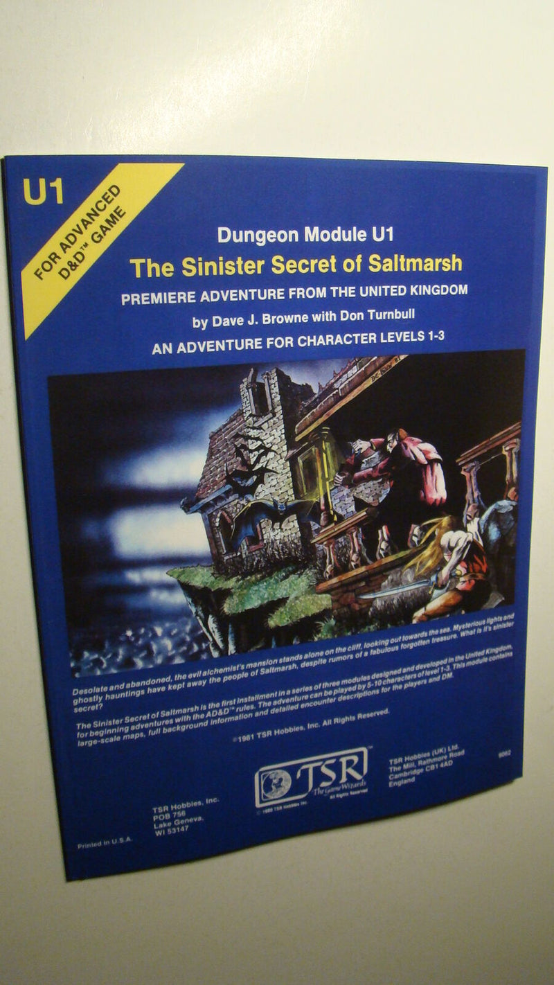 Advanced D&D: Dungeon Module U1 - The Sinister Secret of Saltmarsh