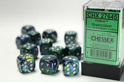 CHX 27645 Festive Green / Silver D6 Die Set