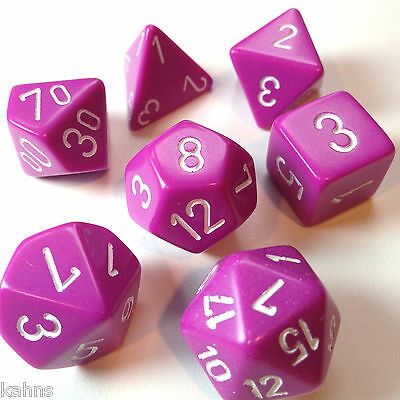 CHX 25427 Light Purple / White Opaque Polyhedral 7 Die Set