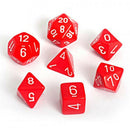CHX 25404 Red / White Opaque Polyhedral 7 Die Set