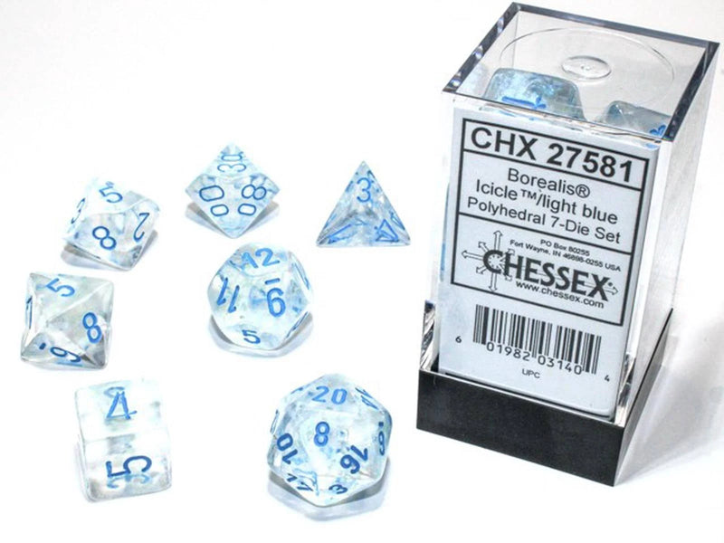CHX 27581 Borealis Icicle/Light Blue Polyhedral 7-Die Set