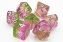OSDRPG-228 Old School 7 Piece DnD RPG Dice Set: Gradients - Springtime Bloom