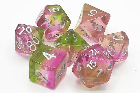 OSDRPG-228 Old School 7 Piece DnD RPG Dice Set: Gradients - Springtime Bloom