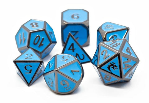 OSDMTL-14 Elven Forged Teal with Black Nickel Polyhedral 7 Die Set