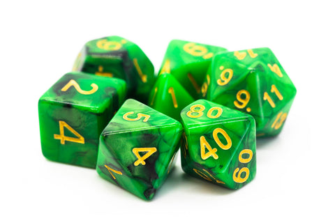 OSDRPG-51 RPG Dice Set: Vorpal - Green & Black w/ Gold