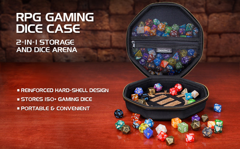 Enhance Gaming: Dice Case and Tray - Black