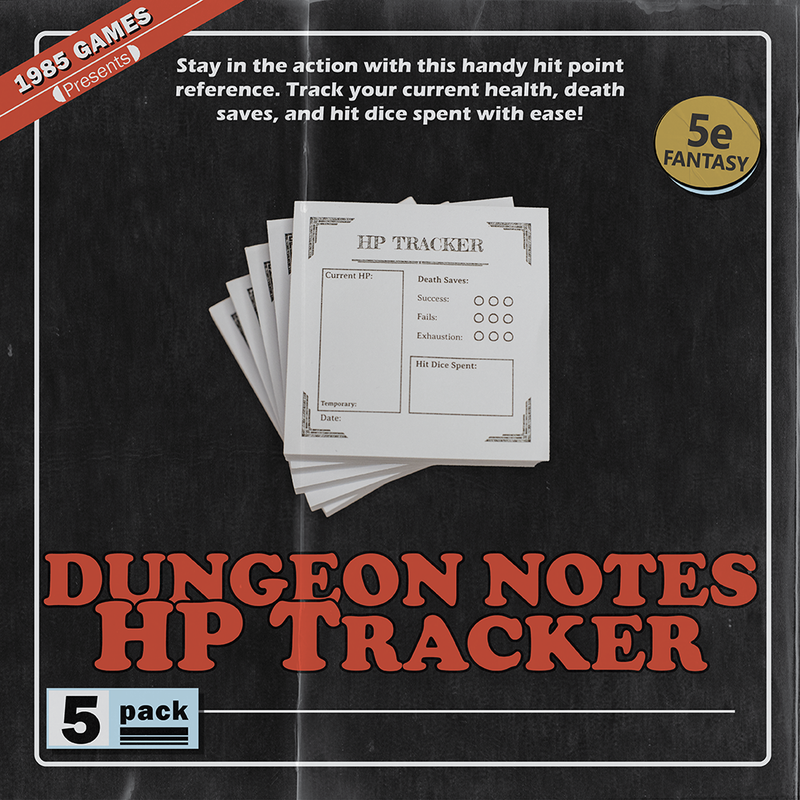 Dungeon Sticky Notes - Hit Point Tracker 5 Pack