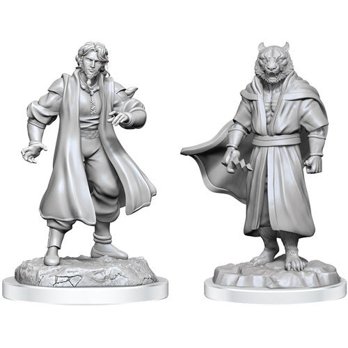 WZK 90551 Critical Role Unpainted Miniatures: W3 Human Sorcerer Merchant & Tiger Demon